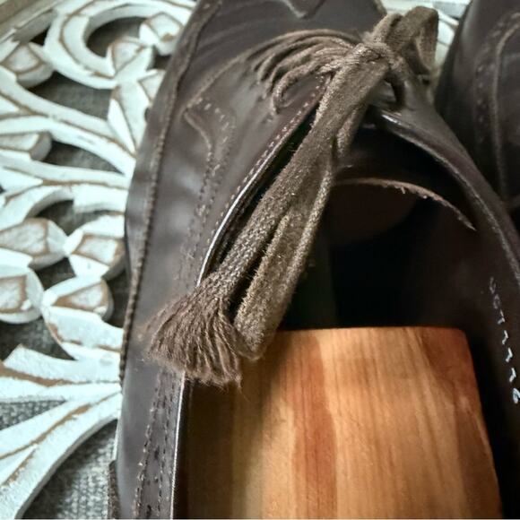 Salvatore Ferragamo Brown Leather Wingtip Oxford Shoes Men’s 10 D main image 4